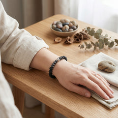 Lava Stone Diffuser Bracelet with 2 Random Essential Oils – Aromatherapy Bead Bracelet for Men & Women – Stretch Essential Oil Jewelry (Golden Jade, Rainbow, Hematite)