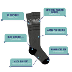 3-Pairs: Merino Wool Compression Socks for Winter – Knee-High Boot Fit, 15-20 mmHg Support, Moisture-Wicking & Anti-Odor | Cold Weather Hiking, Skiing, Camping, Travel