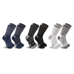 6-Pairs: Cotton Diabetic Crew Socks for Men – Loose Fit, Non-Binding Extra Wide Top | Breathable, Stay-Up Comfort for Edema, Neuropathy & Circulation