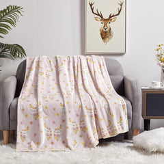 Oversized Butterfly Throw Blanket – 100% Polyester Lightweight Soft Blanket for Couch, Sofa & Bed, Butterfly Garden Decorative Blanket for Spring Summer Décor, 60 x 70 Inches