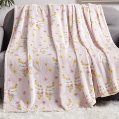 Oversized Butterfly Throw Blanket – 100% Polyester Lightweight Soft Blanket for Couch, Sofa & Bed, Butterfly Garden Decorative Blanket for Spring Summer Décor, 60 x 70 Inches