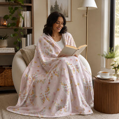 Oversized Butterfly Throw Blanket – 100% Polyester Lightweight Soft Blanket for Couch, Sofa & Bed, Butterfly Garden Decorative Blanket for Spring Summer Décor, 60 x 70 Inches
