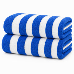 Cabana Stripe Terry Cloth Beach Towels – 80% Cotton 20% Polyester Oversized Bath & Beach Towels, Soft Absorbent Quick-Dry Pool Towels, Available in 2-Pack, 4-Pack & 6-Pack, 36 x 66 Inches