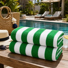 Cabana Stripe Terry Cloth Beach Towels – 80% Cotton 20% Polyester Oversized Bath & Beach Towels, Soft Absorbent Quick-Dry Pool Towels, Available in 2-Pack, 4-Pack & 6-Pack, 36 x 66 Inches