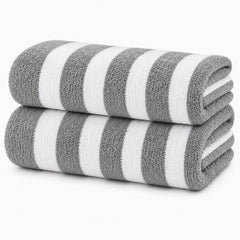 Cabana Stripe Terry Cloth Beach Towels – 80% Cotton 20% Polyester Oversized Bath & Beach Towels, Soft Absorbent Quick-Dry Pool Towels, Available in 2-Pack, 4-Pack & 6-Pack, 36 x 66 Inches