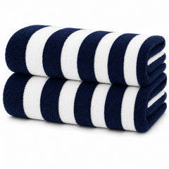 Cabana Stripe Terry Cloth Beach Towels – 80% Cotton 20% Polyester Oversized Bath & Beach Towels, Soft Absorbent Quick-Dry Pool Towels, Available in 2-Pack, 4-Pack & 6-Pack, 36 x 66 Inches