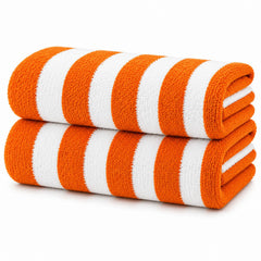 Cabana Stripe Terry Cloth Beach Towels – 80% Cotton 20% Polyester Oversized Bath & Beach Towels, Soft Absorbent Quick-Dry Pool Towels, Available in 2-Pack, 4-Pack & 6-Pack, 36 x 66 Inches