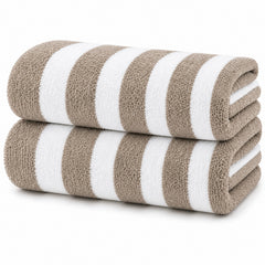 Cabana Stripe Terry Cloth Beach Towels – 80% Cotton 20% Polyester Oversized Bath & Beach Towels, Soft Absorbent Quick-Dry Pool Towels, Available in 2-Pack, 4-Pack & 6-Pack, 36 x 66 Inches