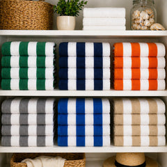 Cabana Stripe Terry Cloth Beach Towels – 80% Cotton 20% Polyester Oversized Bath & Beach Towels, Soft Absorbent Quick-Dry Pool Towels, Available in 2-Pack, 4-Pack & 6-Pack, 36 x 66 Inches