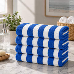 Cabana Stripe Terry Cloth Beach Towels – 80% Cotton 20% Polyester Oversized Bath & Beach Towels, Soft Absorbent Quick-Dry Pool Towels, Available in 2-Pack, 4-Pack & 6-Pack, 36 x 66 Inches