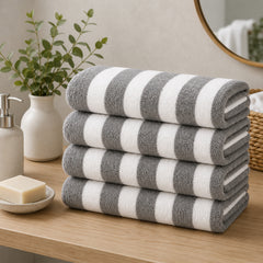 Cabana Stripe Terry Cloth Beach Towels – 80% Cotton 20% Polyester Oversized Bath & Beach Towels, Soft Absorbent Quick-Dry Pool Towels, Available in 2-Pack, 4-Pack & 6-Pack, 36 x 66 Inches
