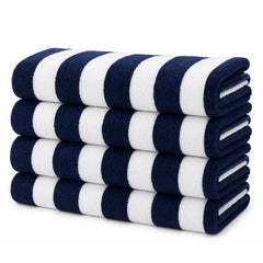 Cabana Stripe Terry Cloth Beach Towels – 80% Cotton 20% Polyester Oversized Bath & Beach Towels, Soft Absorbent Quick-Dry Pool Towels, Available in 2-Pack, 4-Pack & 6-Pack, 36 x 66 Inches