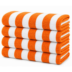 Cabana Stripe Terry Cloth Beach Towels – 80% Cotton 20% Polyester Oversized Bath & Beach Towels, Soft Absorbent Quick-Dry Pool Towels, Available in 2-Pack, 4-Pack & 6-Pack, 36 x 66 Inches