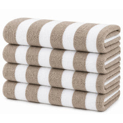 Cabana Stripe Terry Cloth Beach Towels – 80% Cotton 20% Polyester Oversized Bath & Beach Towels, Soft Absorbent Quick-Dry Pool Towels, Available in 2-Pack, 4-Pack & 6-Pack, 36 x 66 Inches