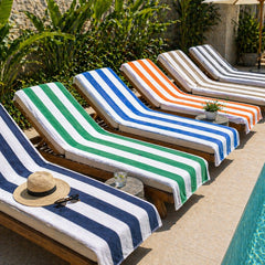 Cabana Stripe Terry Cloth Beach Towels – 80% Cotton 20% Polyester Oversized Bath & Beach Towels, Soft Absorbent Quick-Dry Pool Towels, Available in 2-Pack, 4-Pack & 6-Pack, 36 x 66 Inches