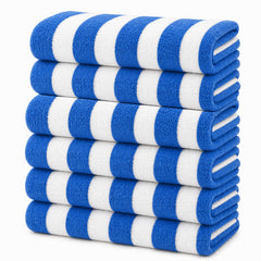 Cabana Stripe Terry Cloth Beach Towels – 80% Cotton 20% Polyester Oversized Bath & Beach Towels, Soft Absorbent Quick-Dry Pool Towels, Available in 2-Pack, 4-Pack & 6-Pack, 36 x 66 Inches
