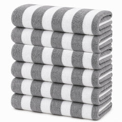 Cabana Stripe Terry Cloth Beach Towels – 80% Cotton 20% Polyester Oversized Bath & Beach Towels, Soft Absorbent Quick-Dry Pool Towels, Available in 2-Pack, 4-Pack & 6-Pack, 36 x 66 Inches