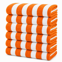 Cabana Stripe Terry Cloth Beach Towels – 80% Cotton 20% Polyester Oversized Bath & Beach Towels, Soft Absorbent Quick-Dry Pool Towels, Available in 2-Pack, 4-Pack & 6-Pack, 36 x 66 Inches
