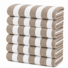 Cabana Stripe Terry Cloth Beach Towels – 80% Cotton 20% Polyester Oversized Bath & Beach Towels, Soft Absorbent Quick-Dry Pool Towels, Available in 2-Pack, 4-Pack & 6-Pack, 36 x 66 Inches