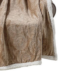 Cozy Vibes: Caesar Embossed Sherpa Throw Blanket – Ultra Soft Microplush 50" x 60" – Lightweight, Warm, Machine Washable Couch & Bed Throw