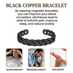 Copper Magnetic Cuff Bracelet for Men & Women – Adjustable Twisted Copper Bangle with Neodymium Magnets – Unisex Minimalist Jewelry (6.5"–8.75")