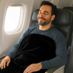2-in-1 Travel Blanket & Pillow – Ultra Soft Micro Plush Airplane Blanket with Built-In Carry Case (40" x 70") – Lightweight, Compact & Machine Washable Travel Essential