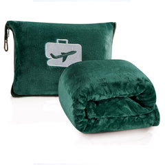 Comfort Fly 2-in-1 Travel Blanket & Pillow – Ultra Soft Micro Plush Airplane Blanket with Built-In Carry Case (40" x 70") – Lightweight, Compact & Machine Washable Travel Essential