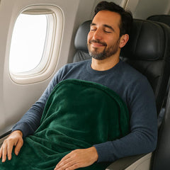 2-in-1 Travel Blanket & Pillow – Ultra Soft Micro Plush Airplane Blanket with Built-In Carry Case (40" x 70") – Lightweight, Compact & Machine Washable Travel Essential