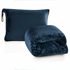 2-in-1 Travel Blanket & Pillow – Ultra Soft Micro Plush Airplane Blanket with Built-In Carry Case (40" x 70") – Lightweight, Compact & Machine Washable Travel Essential