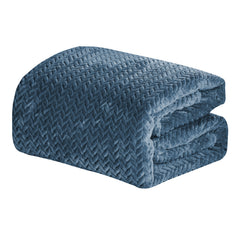Chevron Braided Micro Plush Blanket – Ultra Soft All-Season Blanket for Bed, Couch & Dorm – Lightweight, Cozy & Machine Washable Comfort – Twin, Queen & King Sizes