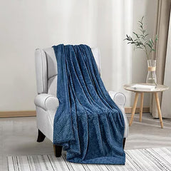 Cozy Chevron Braided Blanket – Ultra Soft Microplush Throw – Lightweight 50" x 60", Perfect for Bed, Couch & Dorm