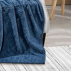 Cozy Chevron Braided Blanket – Ultra Soft Microplush Throw – Lightweight 50" x 60", Perfect for Bed, Couch & Dorm