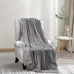 Cozy Chevron Braided Blanket – Ultra Soft Microplush Throw – Lightweight 50" x 60", Perfect for Bed, Couch & Dorm