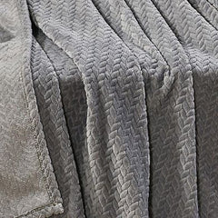 Cozy Chevron Braided Blanket – Ultra Soft Microplush Throw – Lightweight 50" x 60", Perfect for Bed, Couch & Dorm