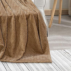 Cozy Chevron Braided Blanket – Ultra Soft Microplush Throw – Lightweight 50" x 60", Perfect for Bed, Couch & Dorm