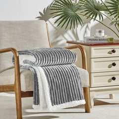 Cozy Vibes: Reversible Sherpa Throw Blanket – Ultra Soft Plush 50" x 60" with Textured Pattern – Lightweight, Oversized, Machine Washable All-Season Throw