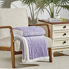 Cozy Vibes: Reversible Sherpa Throw Blanket – Ultra Soft Plush 50" x 60" with Textured Pattern – Lightweight, Oversized, Machine Washable All-Season Throw