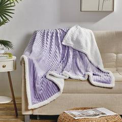 Cozy Vibes: Reversible Sherpa Throw Blanket – Ultra Soft Plush 50" x 60" with Textured Pattern – Lightweight, Oversized, Machine Washable All-Season Throw
