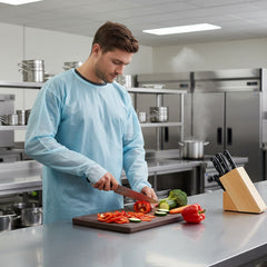10-Pack Kitchen Disposable Protective Gowns – Waterproof & Fire-Resistant PE (25gsm) Food Prep Splash Guard w/ Adjustable Back Ties + Thumb Loops