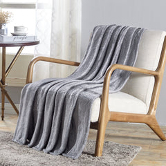 Aesthetic Vibes: Embossed Scroll Pattern Throw Blanket – Ultra Soft Microplush 50" x 60" – Lightweight, Cozy All-Season Blanket – Machine Washable, Grey/Plum/Blue/Taupe