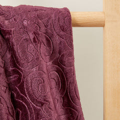 Aesthetic Vibes: Embossed Scroll Pattern Throw Blanket – Ultra Soft Microplush 50" x 60" – Lightweight, Cozy All-Season Blanket – Machine Washable, Grey/Plum/Blue/Taupe