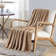 Aesthetic Vibes: Embossed Scroll Pattern Throw Blanket – Ultra Soft Microplush 50" x 60" – Lightweight, Cozy All-Season Blanket – Machine Washable, Grey/Plum/Blue/Taupe