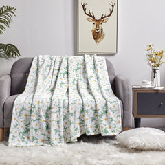 Oversized Floral Throw Blanket – 100% Polyester Delightful Daisies Soft Lightweight Blanket for Couch, Sofa & Bed, Spring Summer Decorative Blanket, 60 x 70 Inches