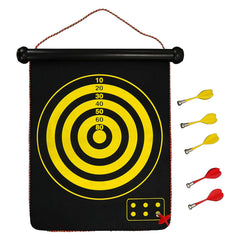 Double-Sided Magnetic Dart Board Game Set – Roll-Up Dartboard with Bullseye Target Game, 6 Magnetic Darts, Indoor Family Game for Kids, Teens & Adults