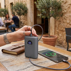 10000mAh Power Bank – 20W USB-C PD Fast Charging Portable Charger with Digital Display, 22.5W Output & Dual Device Charging for iPhone, Samsung, Pixel & More | Gray