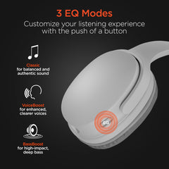 2-in-1 Wireless Bluetooth Headphones & Portable Speaker – Over-Ear Headphones with HD Stereo Sound, Built-In Speaker Mode, Memory Foam Ear Cushions, FM Radio & 10-Hour Battery Life | White