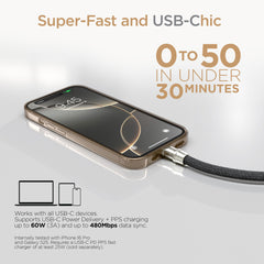 2-in-1 Crossbody Phone Strap with USB-C Charging Cable – Hands-Free Braided Phone Lanyard & 60W Fast Charge Cable Compatible with iPhone 15/16, Samsung Galaxy, Pixel & More