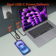 65W GaN USB-C Wall Charger with Digital Display – Dual USB-C PD PPS & USB-A Fast Charging Adapter – 3-Port Laptop Charger for MacBook, iPhone, Samsung, iPad & More