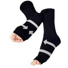 3-Pack 360° Full Pressure Open Toe Compression Socks – Unisex Ankle & Foot Support for Circulation, Swelling, Arch Support, Anti-Microbial, 10–20mmHg, Small/Medium & Large/XL