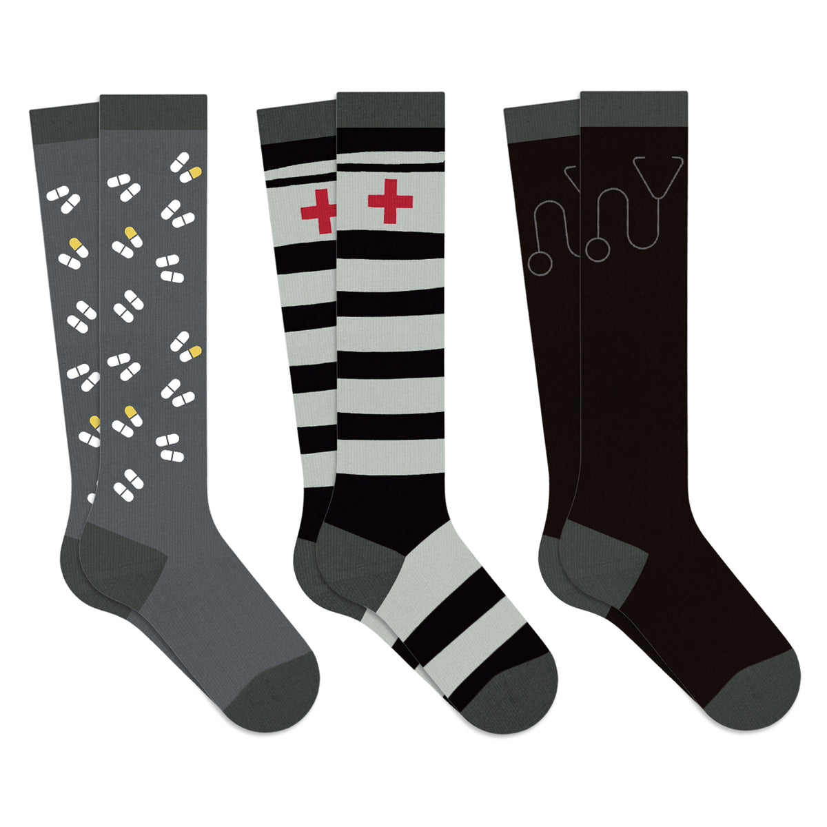 Medicine 101 Compression Socks (3-Pairs)